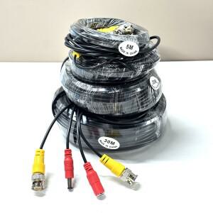 2-in-1 BNC 비디오 + DC 전원 케이블 AHD/TVI/CVI 카메라용 5M/10M/20M/30M CCTV 동축 연장 와이어 DVR NVR