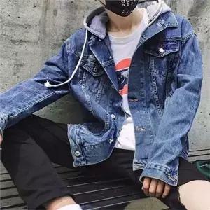 [하프클럽/]후드 청 자켓 데님 자켓 루즈핏 오버핏 남성 가을 워싱 캐주얼