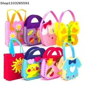 8Pcs 바느질 키트 DIY 펠트 교육 소년 초보자를위한 안전 바늘이있는 공예