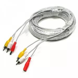 Coms CCTV 케이블 15m 2RCA DC 5.5 전원 회색