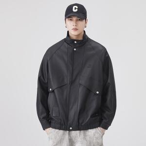 올요아 남성 라이더 PU가죽 재킷 파일럿 가죽 차이나 방풍 빅사이즈 코트
