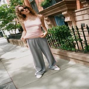 ZARA 사이드 밴드 스트레이트 팬츠 - 그레이 0858/711/803