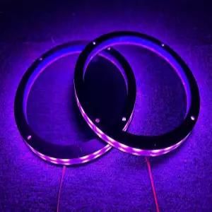 2PCS 8인치 RGB 자동차 LED 스피커 링 조명 동축 장식 키트 멀티 컬러 교체 스페이서 블루투스/원격 제어