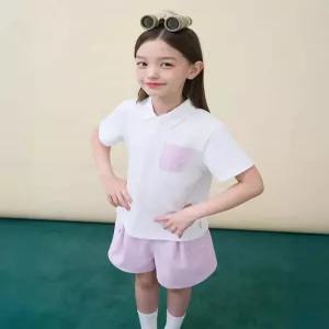 빈폴 키즈 여아 핫썸머 쿨맥스 아이스 칼라 반소매 상하 세트 라이트 핑크