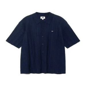 리 부클 카라 반팔 가디건 네이비 LE2402CD03NA 3904055