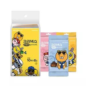 크리넥스 휴대용 물티슈 10매 6개입 휴지 휴대용 미니 여행용 물티슈 학교