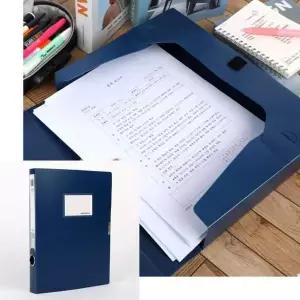 [제이큐]A4 네이비 3.5cm 찍찍이 플라스틱 문서 서류 케이스 상자 보관 문서 보