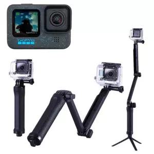 히어로 12 호환 접이식 GOPRO 삼각대 마운트 3단 액세서리 용품 거치대 셀카봉