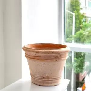 이탈리아 러스틱 수제 토분 더블링 25x21cm 살구색/플랜트/창틀/토기/화분/식물/다육이/분재/텃밭/분갈이