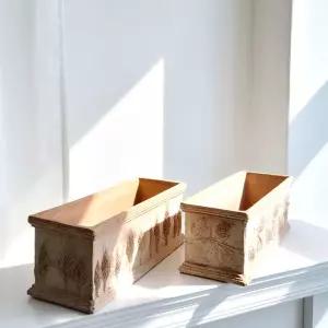 이탈리아 수제 토분 직사각 42x14x15cm/식물/다육이/분재/텃밭/분갈이/베란다/플랜트/창틀/토기/화분