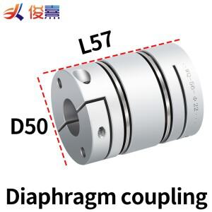 알루미늄 합금 D50L57 이중 다이어프램 커플링 탄성 커넥터 볼 스크류 스텝 서보 모터 엔코더 컴퓨터