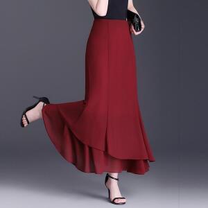 원픽 여성 쉬폰 머메이드 프릴 패치 스커트 여름 롱
