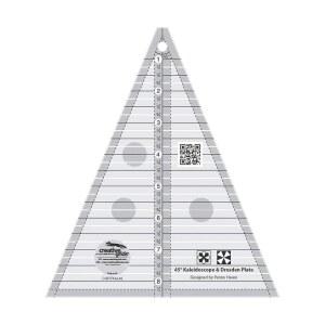 크리에이티브 그리드 45도 만화경 및 드레스덴 플레이트 U2013 CGRTKAL45 미국 제조 7-1/4인치 X 8-1/2인치 미끄럼 방지 손잡이 아크릴 퀼팅 바느질 공예 패치워크 자 템플릿