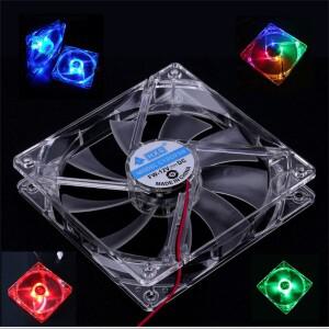PC 컴퓨터 CPU 선풍기 냉각 블루 컬러 라이트 8025, 8cm 무음 DC 12V 4 LED 발광 섀시 케이스 쿨러, 80mm