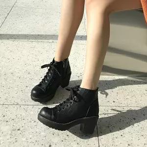 국내생산 7cm 인사이드 라운드 가보시 여성 키높이 워커힐 앵클 앵글 여자 통굽 부츠