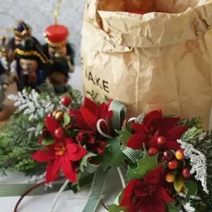 크리스마스 리스 포인세티아 인테리어 장식 소품
