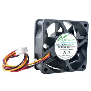 ANCHAOPU 6cm 60mm 팬 6025 60x60x25mm DC12V 0.23A 3000rpm 전원 충전기 섀시 CPU 용 냉각
