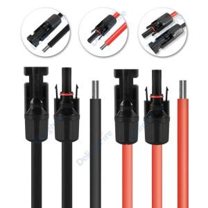 솔라 케이블 10 12 14AWG 레드 블랙 전선 2.5/4/6mm2 태양광 시스템 실외용 전지 패널 커넥터 와이어