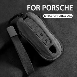 포르쉐 Panamera Cayenne 971 911 9YA Macan Boxster 3 버튼 스웨이드 자동차 원격 키 쉘 Fob 액세서리 용