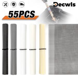 55Pcs/110Pcs 용접 액세서리, PP 흰색 검정 PE PVC ABS 플라스틱 용접봉, 스테인레스 스틸 짠 금속 메쉬,