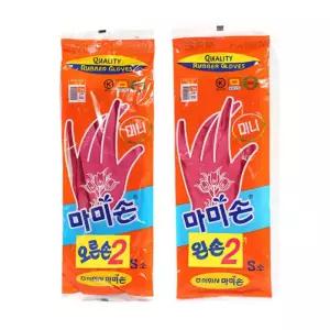 마미손 미니 고무장갑 분홍 소 S 한손고무장갑 오른손 왼손2개