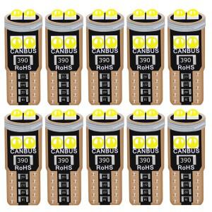 10Pcs T10 W5W 2825 슈퍼 밝은 LED Canbus 오류 없음 자동차 인테리어 독서 돔 조명 주차 램프 웨지 테일