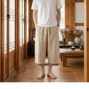 와이드팬츠 남자 빅사이즈 배기 배기바지 7부바지 마바지 여름