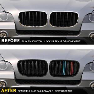 1쌍 전면 그릴For BMW X5/X6 E70 E71 2008-2014 광택 매트 블랙  그릴 카본 교체 앞 범퍼