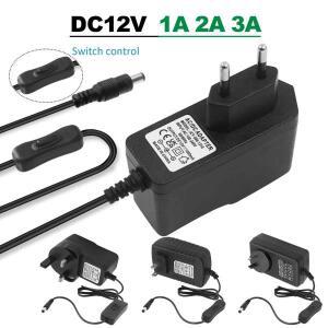 DC 12V 1A 2A 3A 전원 공급 장치 스위치 어댑터 충전기 EU/US/AU/UK 플러그 AC110-240V LED 스트립 조명