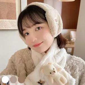 [제이큐]뽀글뽀글 양털 패치 따뜻한 귀마개 겨울 무지 방한 귀돌이 이어플러