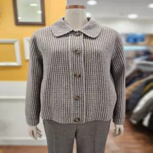 BCBG_노원점 스탠카라 크롭 체크 핸드메이드 자켓 B5D9H875