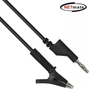 강원전자 넷메이트 바나나 플러그/잭 - 악어 클립 케이블 0.5m (블랙) NMC-BC05B