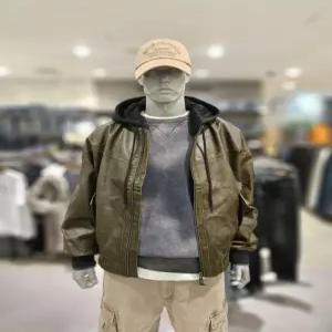 버커루 남성 레더 후드 탈착 항공 점퍼 B251LI150P