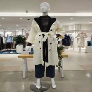 포커스 후드배색 롱 코트 가디건 FW3K7CT0363