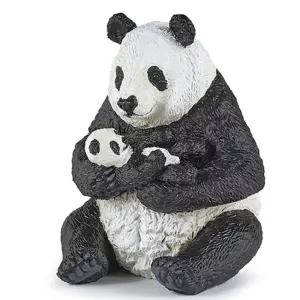 앉아있는 팬더와 아기팬더 피규어 키덜트피규어
