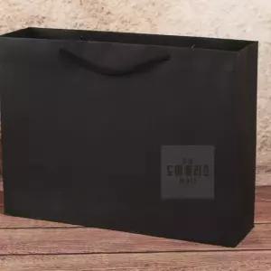 디피몰 무지 가로형 종이 쇼핑백 블랙 24X17CM 종이쇼핑백