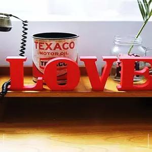 IOW05C04B 모형 이니셜 우드소품 말하세요 러브 장식소품 사랑을 테이블소품 미니어처 레드