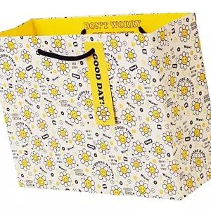 IKWFH1HB9 플라워 쇼핑백-소 화이트 10p 약27x9.5x21cm 가방 백 꽃무늬 예쁜가방 종이