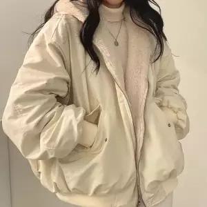 여성용 엘레강스 양면 융털 바람막이 자켓 겨울 방한 아우터 가을 봄 점퍼 따뜻한 리버서블잠바 코디