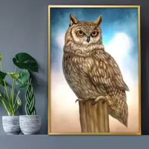 홈스타일링 부엉이그림 액자 A2 OWL2 풍수그림 돈들어오는