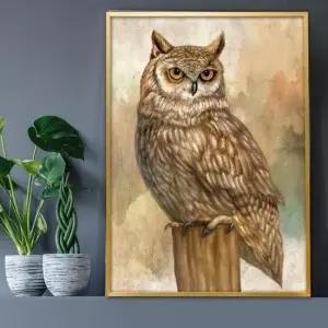 홈스타일링 부엉이그림 액자 A2 OWL9 풍수그림 돈들어오는