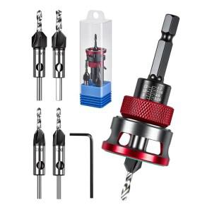 ABBP-렌치가 있는 목재 카운터싱크 비트 4개 4플루트 HSS M2 테이퍼 드릴 합판 및 MDF DIY 82도 목공용
