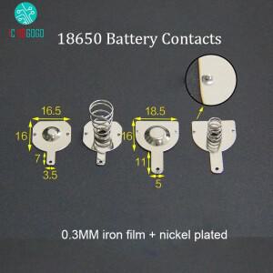 18650 배터리 접촉 스프링 밴드 플레이트 커넥터, 양극 음극 박스, 파워 뱅크, 18.5x16mm, 10 쌍