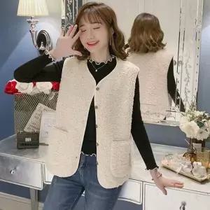 여성 인조양털 조끼 라이트 베스트 무스탕 시어링_50