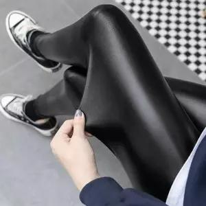 [룽스_68]은은한 검정레깅스 광택감 여성 가죽 보정