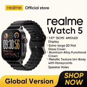 리얼미 워치 5 스마트워치 1.97인치 2D 평면 AMOLED 디스플레이 나침반 및 독립 GPS 5개 GNSS 탑재 14일 배터리 수명 NFC 카드 IP68