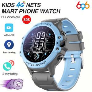 어린이 4G 영상 통화 채팅 스마트 시계 학생 1.28 방수 W F LBS 위치 700Mah 배터리 계산기 어린이 Smartwatch