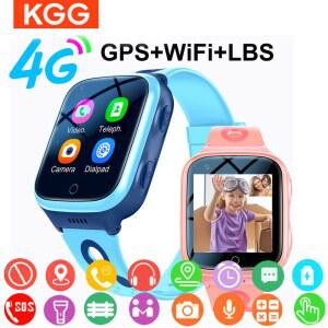 KGG 4G 스마트 워치 어린이 GPS 와이파이 영상 통화 추적기 위치 SOS 통화 백 모니터 휴대폰 시계 스마트워치 어린이 선물 1000mAh