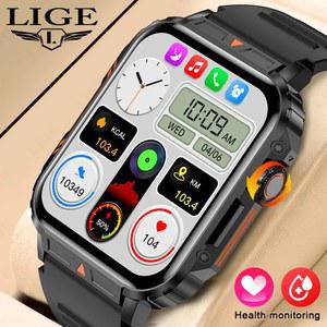 LIGE 남녀공용 스마트 워치 건강 모니터링 시계 IP68 방수 스포츠 피트니스 스마트 워치 1.95 인치 스크린