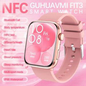 2025New NFC 스마트 워치 여성용 1.85인치 혈압 심박수 블루투스 통화 여성 건강 스마트워치 안드로이드 IOS용